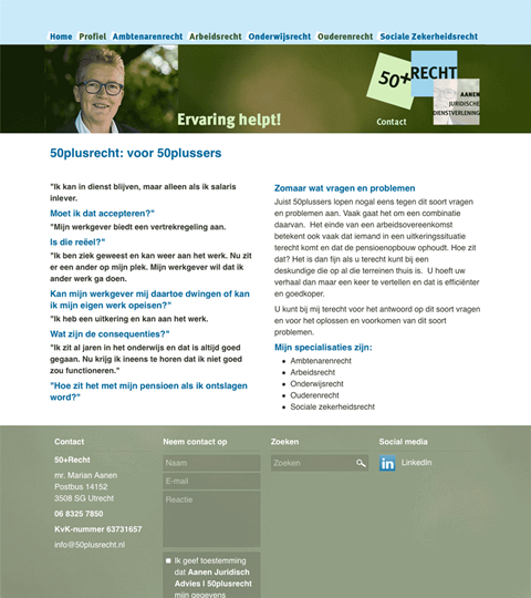 50+Recht website homepage
